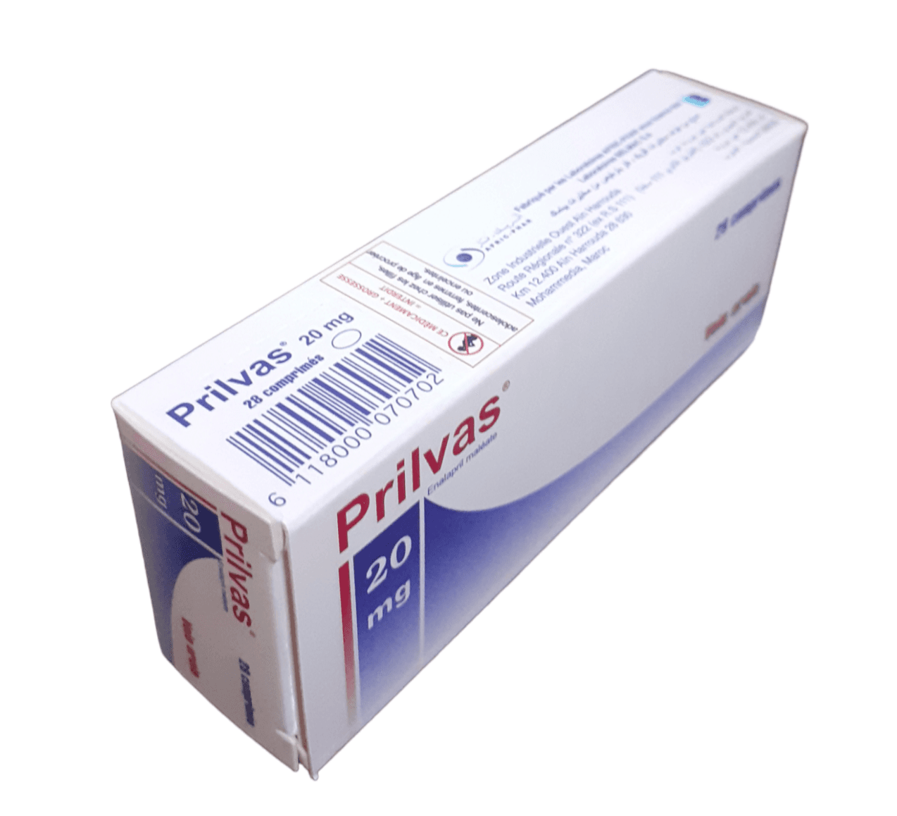 PRILVAS 20 MG, Comprimé