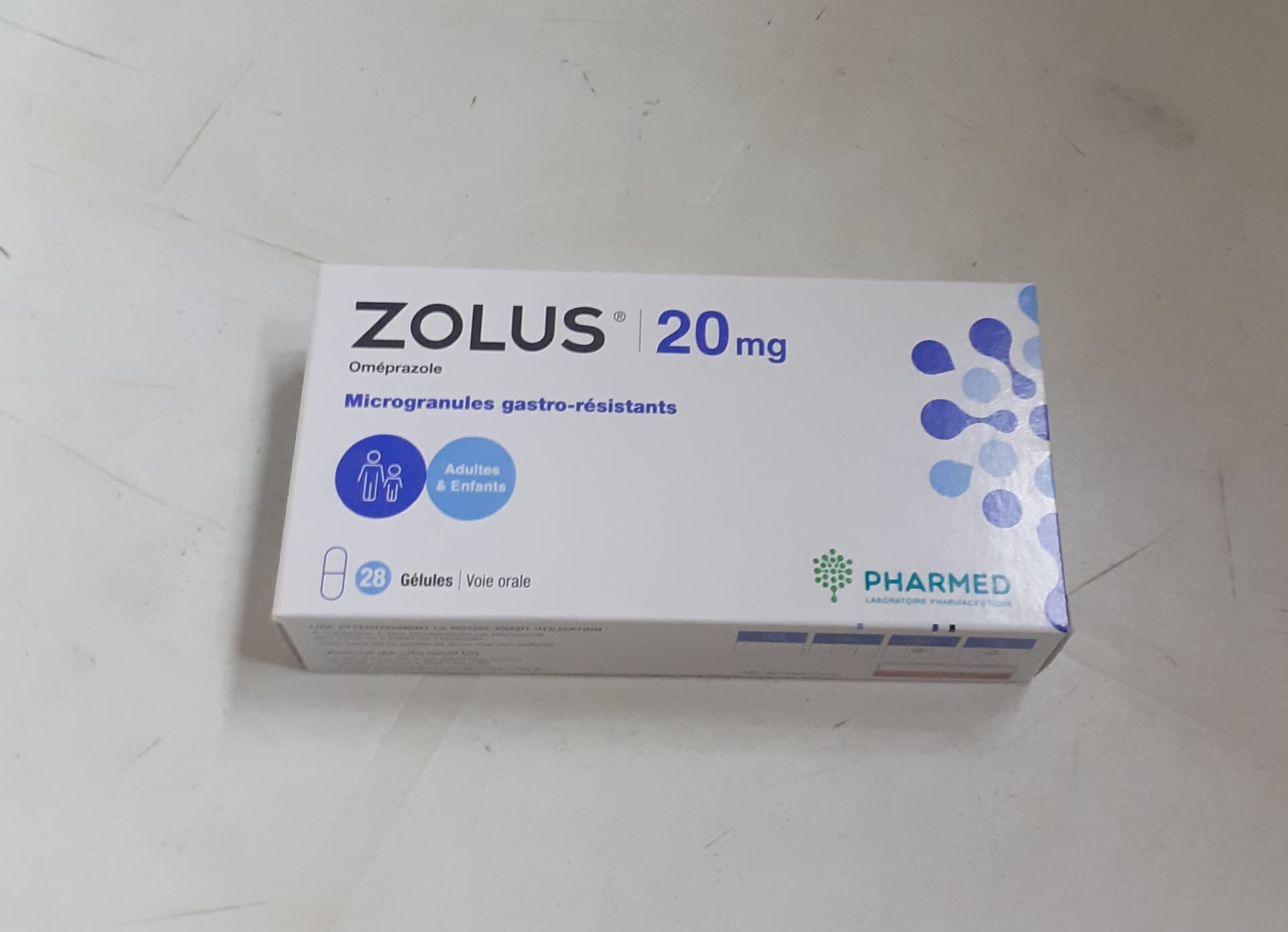 ZOLUS 20 MG, Microgranules gastroresistants en gélule